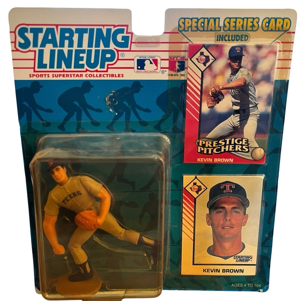 1993 Starting Lineup Kevin Brown Texas Rangers Action Figure Cards MLB 5"